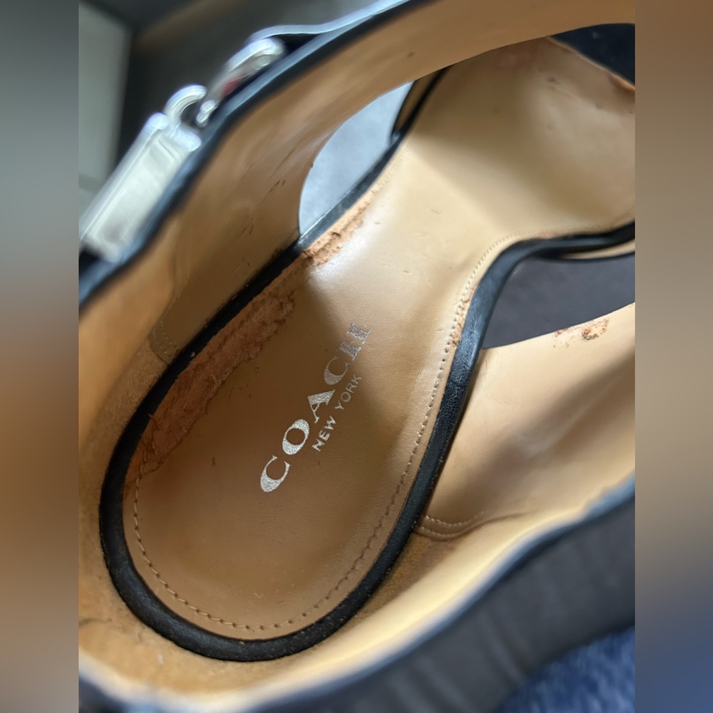 Coach Wexwood Semi Matte Calf Leather Peep Toe Heels in Original Box Size 8.5 - Picture 11 of 15